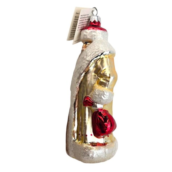 Radko Christmas Russain Santa White Ornament Rare Pink Staff W Tag - Picture 4 of 15
